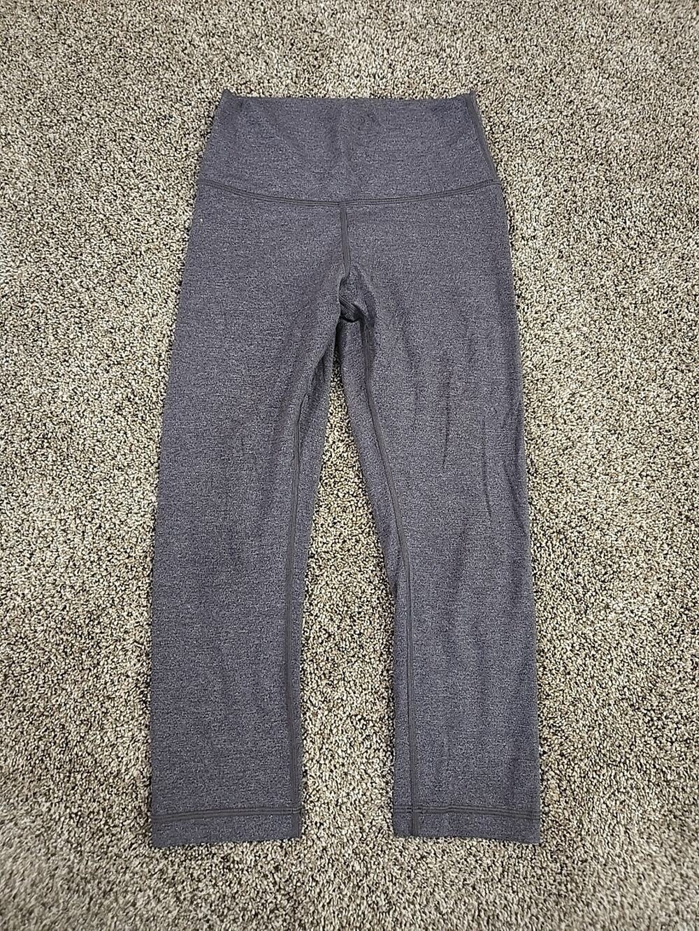 Lululemon Wunder Under Crop 21" Luxtreme High Rise Womens Sz 6 Heathered Black